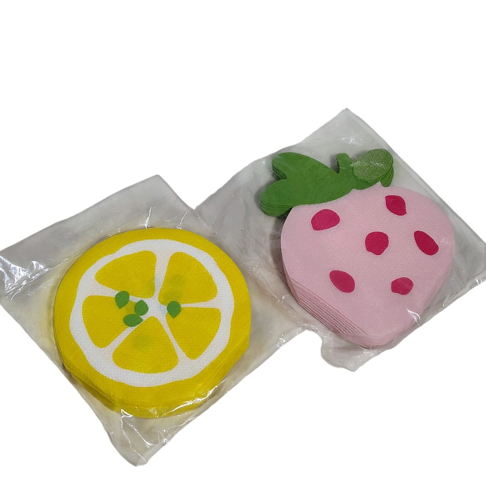 Hallmark Party Express Lemon‎ Slice & Strawberry Napkins Set New Dining crafting